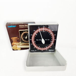 Vintage Mod 70s Compact Folding Kitchen Produce Food Wall Scale Salter